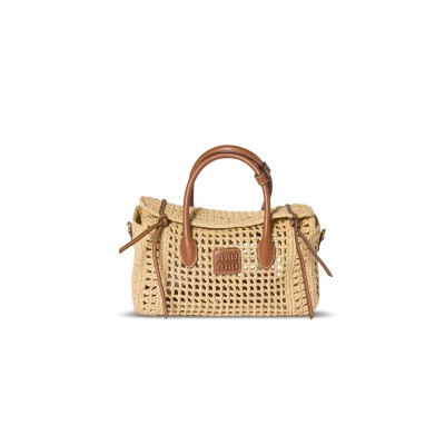 MIU MIU RAFFIA HANDBAG 5BA316 (25.5*14*9.5cm)
